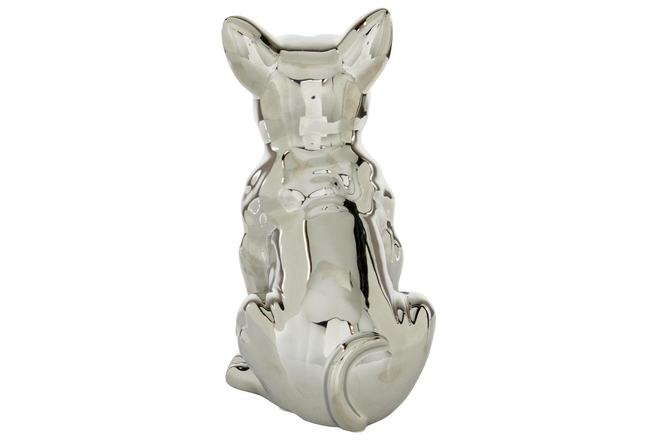 Cosmopolitan Silver Ceramic Bulldog Sculpture