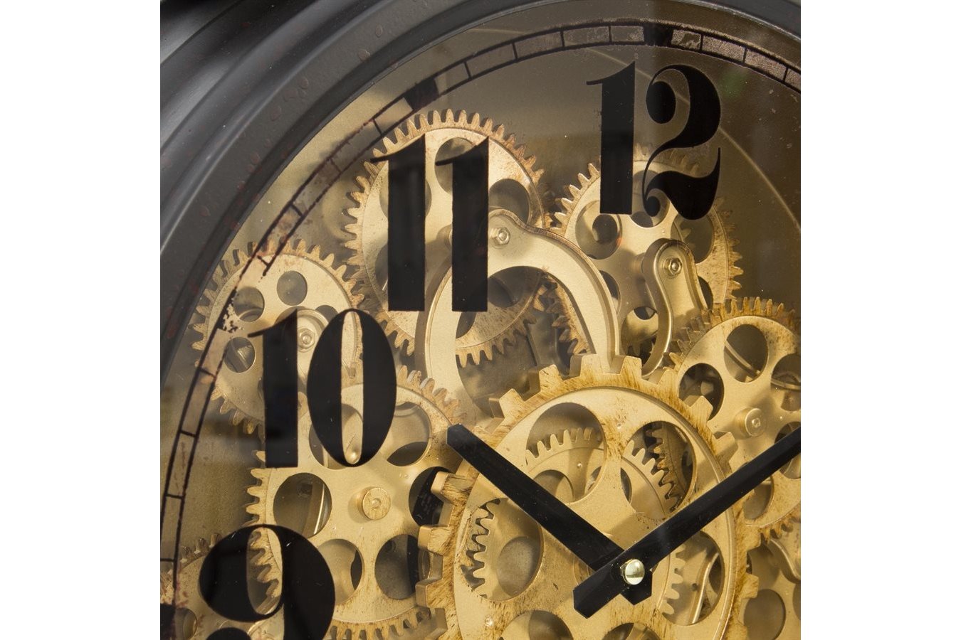 Black & Brass Gear Table Clock