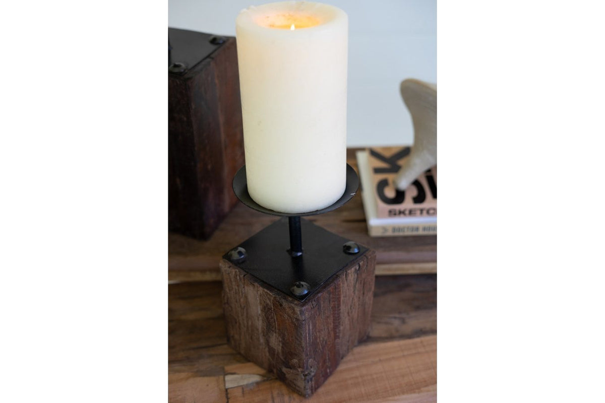 Recycled Wood Candle Holders (Set of 3)