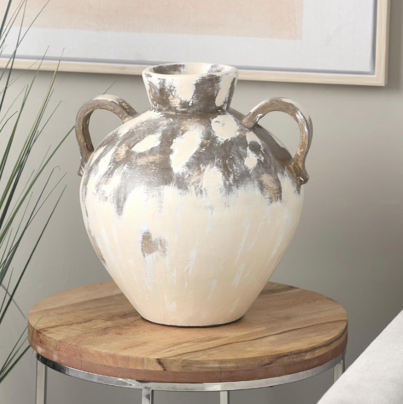 Cream Ceramic Antique Vase