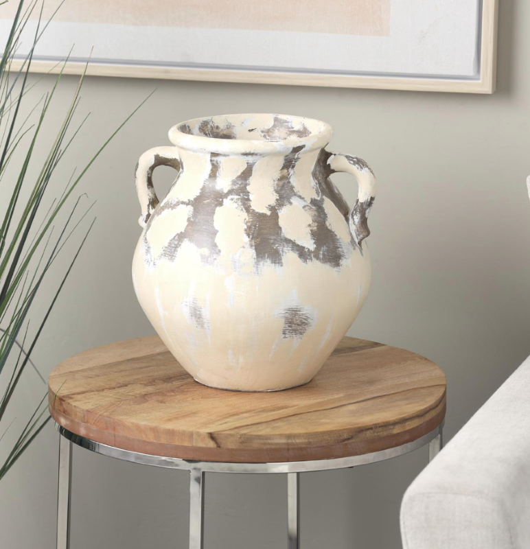 Cream Ceramic Antique Pot