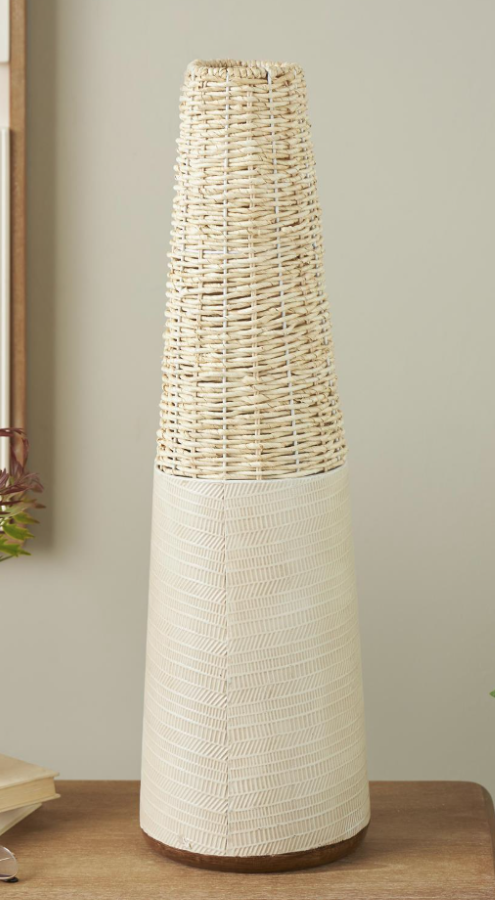 Light Brown Rattan Woven Vase