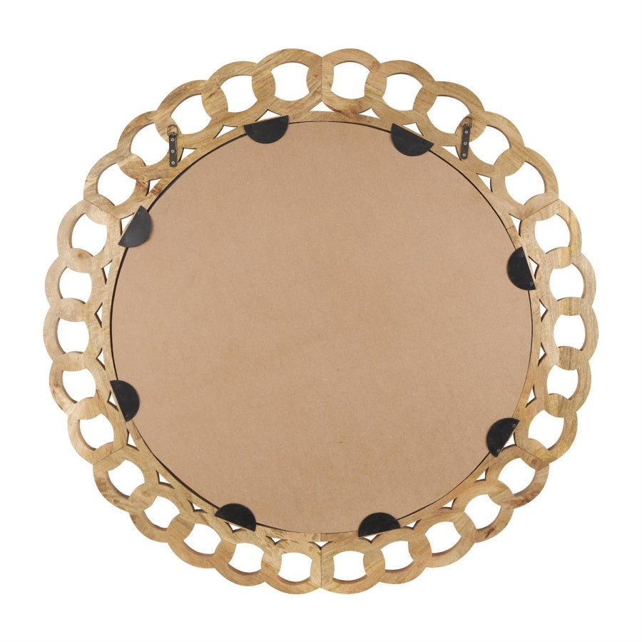Brown Mango Wood Chain Link Mirror