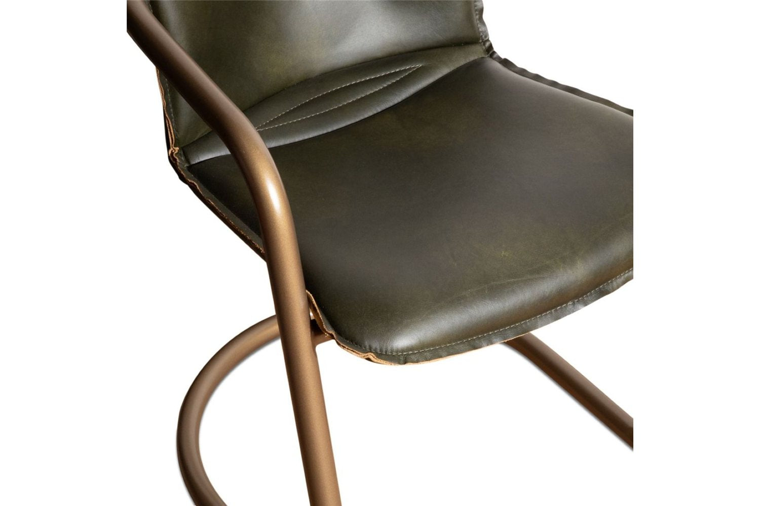 Portofino Green Leather Dining Chair