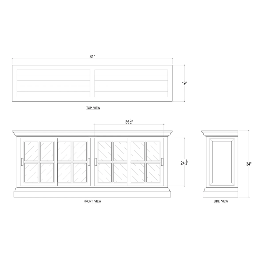 Julia English Media Cabinet - White Harvest