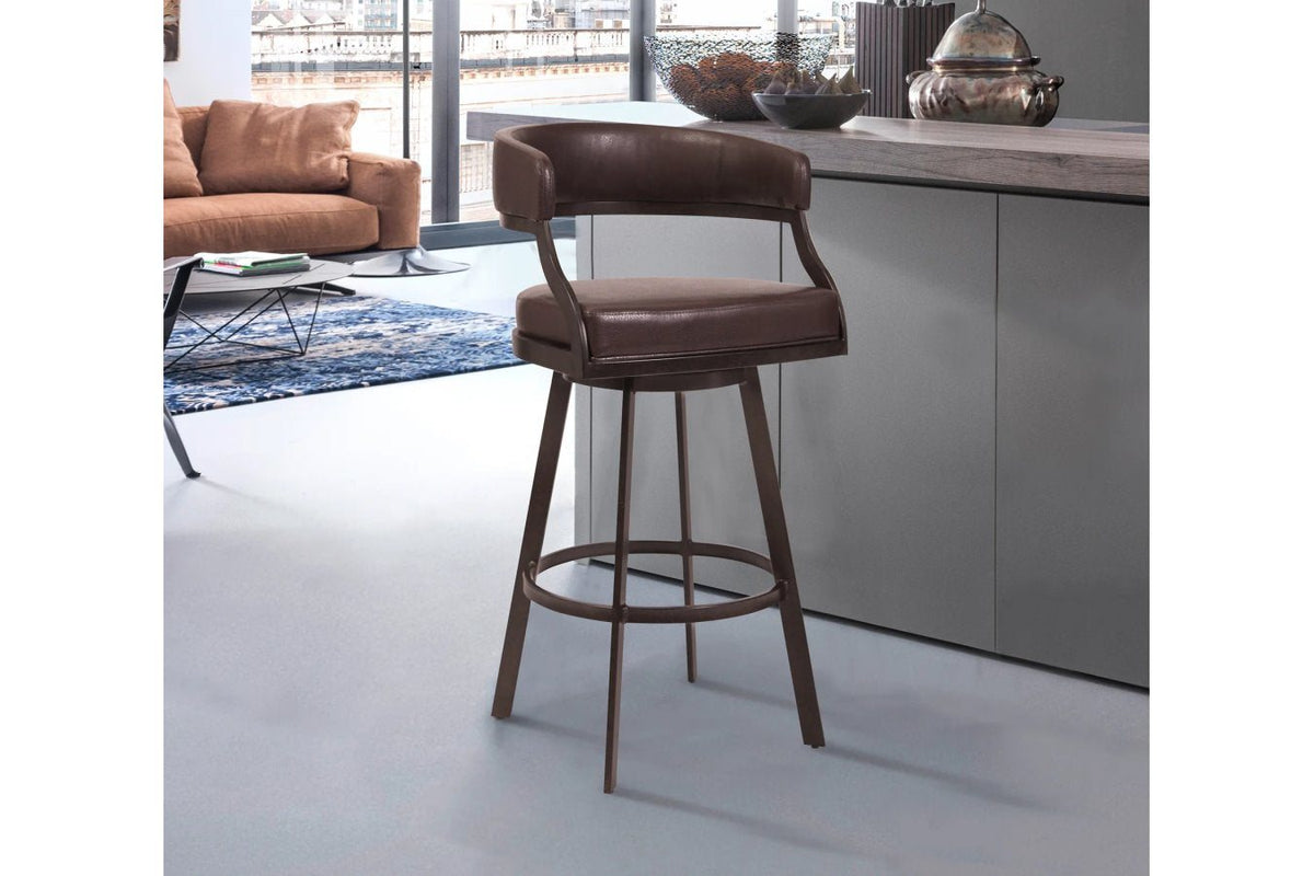 Saturn Brown Swivel Barstool