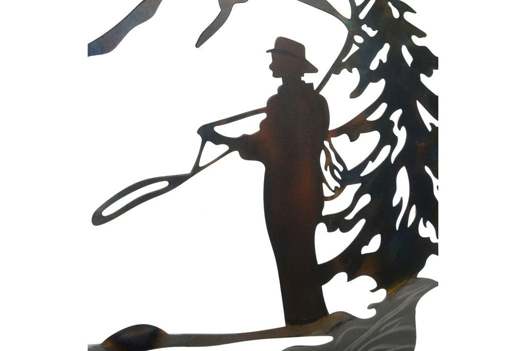 Man Fishing Metal Wall Decor