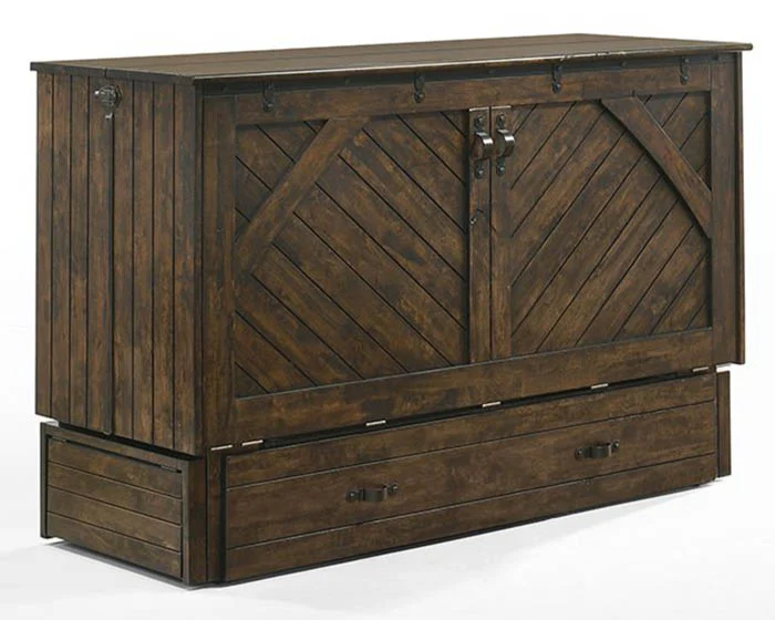 Ranchero Wildwood Brown Murphy Bed with Mattress