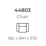 Diagram of the 448 Stanton chair showing dimensions.