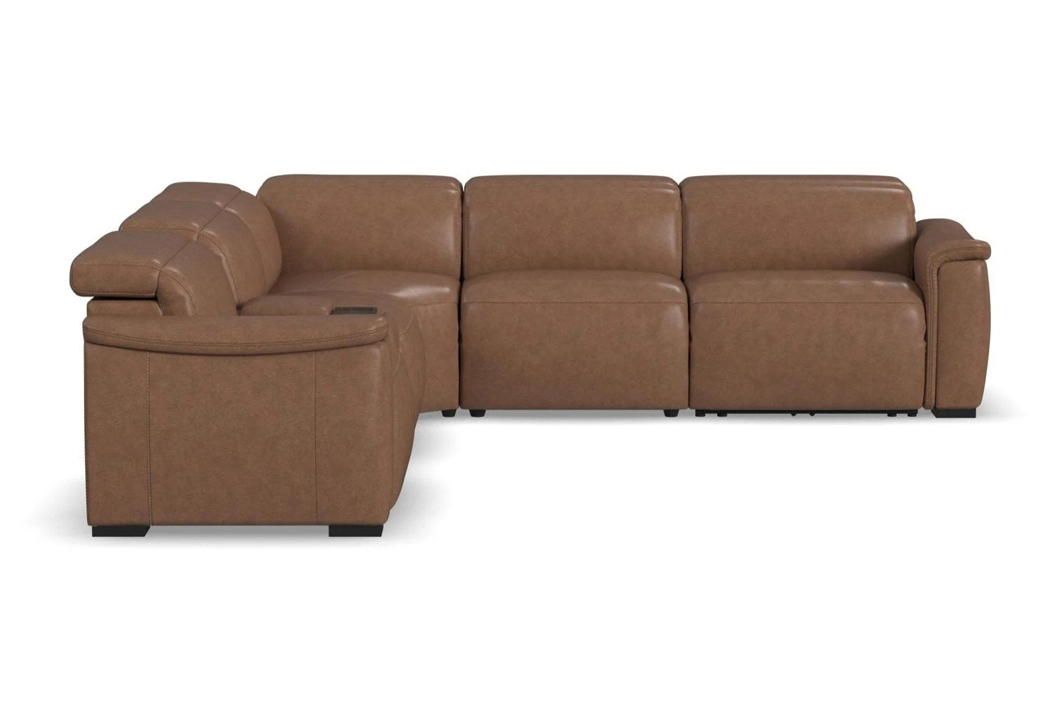 Camden Dusty Taupe 6Pc Leather Power Sectional