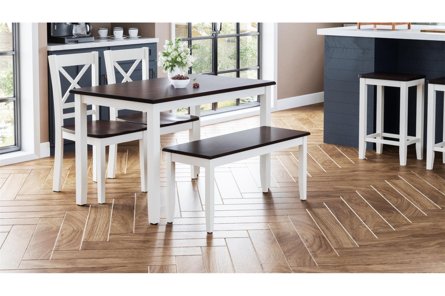 DISC-4PK DINING TBL, BENCH&2SC