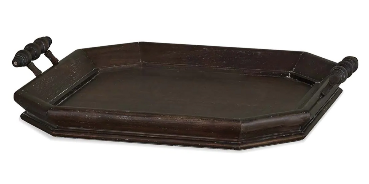 Victorian Octagonal Tray Square - Cocoa