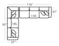 622 2Pc Stanton Sectional - Custom