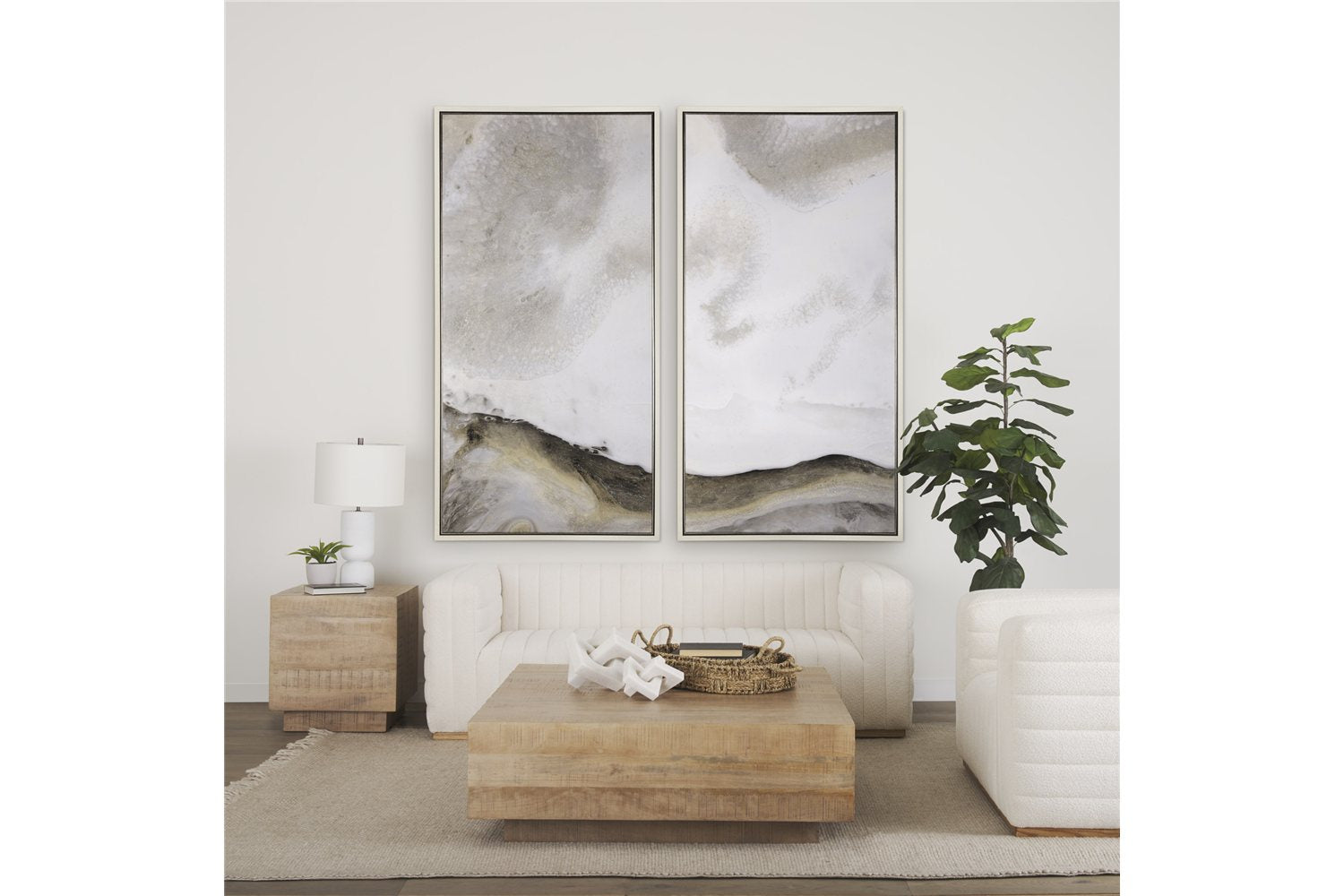 Sandy Waves II Framed Canvas
