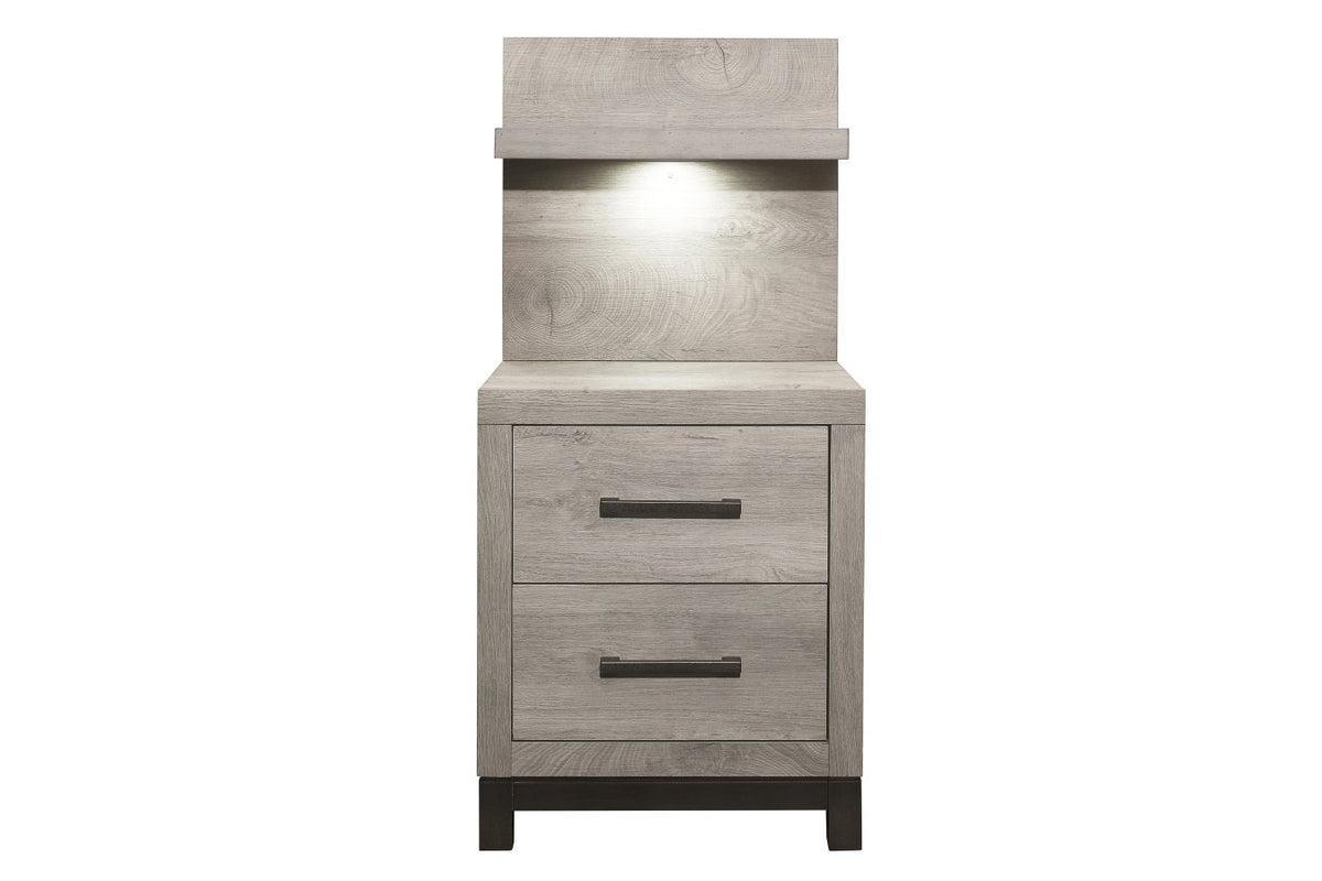Zephyr Nightstand with Wall Panel