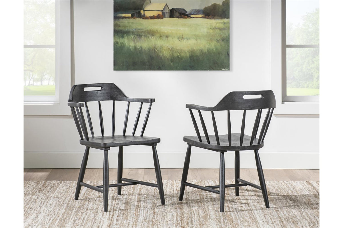 Vintage Market Kettle Black Spindle Back Arm Chair