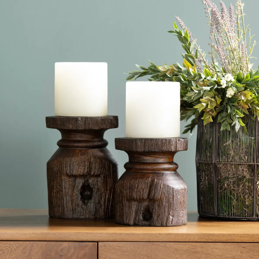 Barn Post Candleholders (Set of 2)