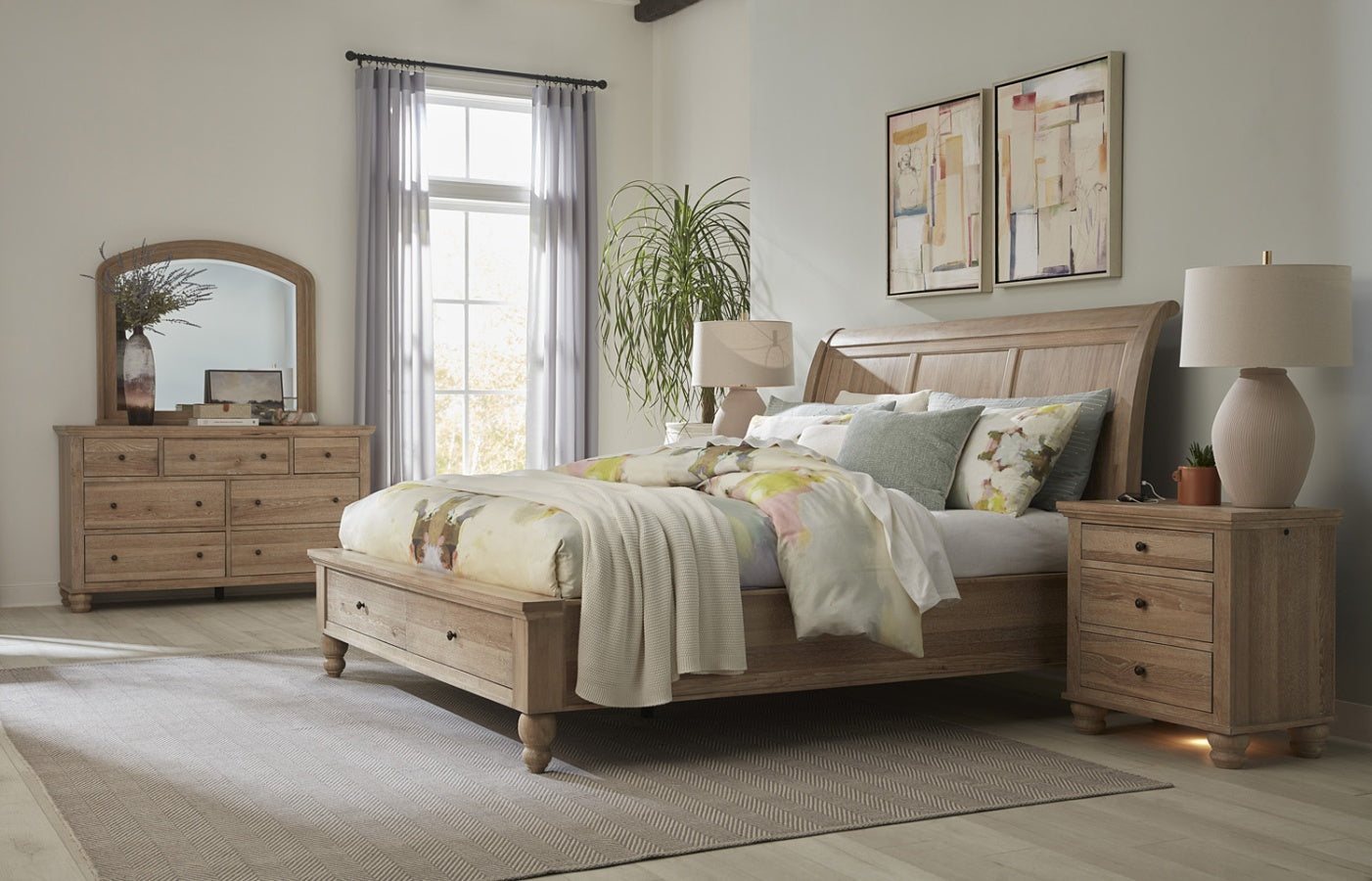 Cambridge Khaki Storage Sleigh Bed