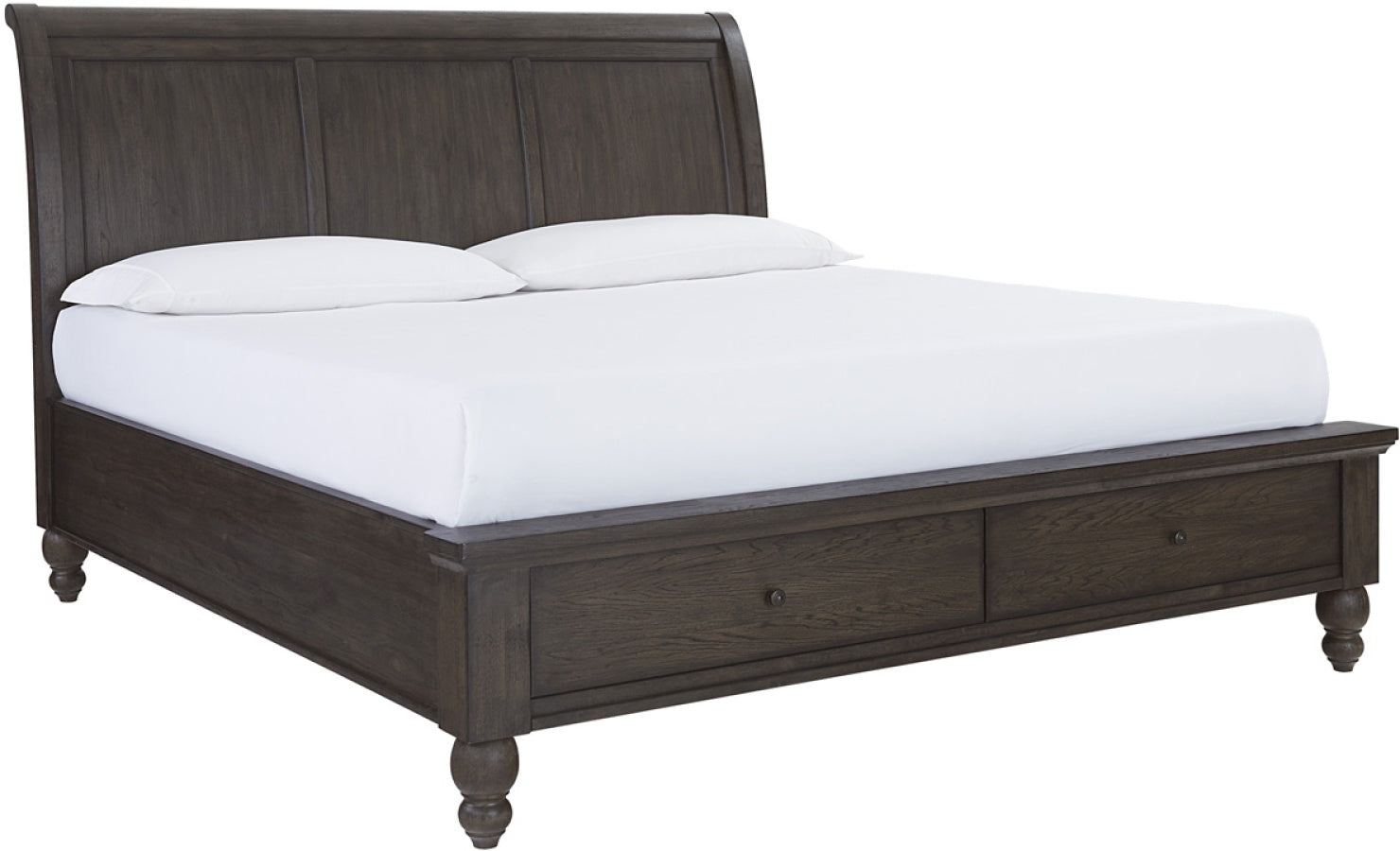 Cambridge Cracked Pepper Storage Sleigh Bed