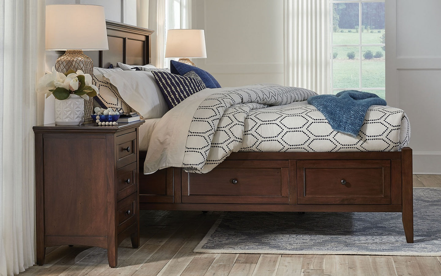 Westlake Cherry Brown Storage Bed