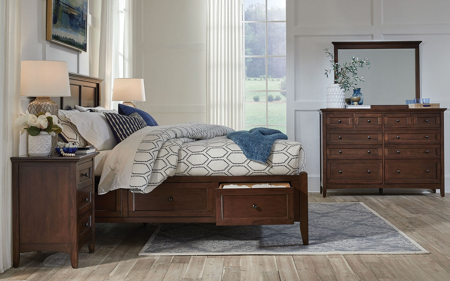 Westlake Cherry Brown Storage Bed