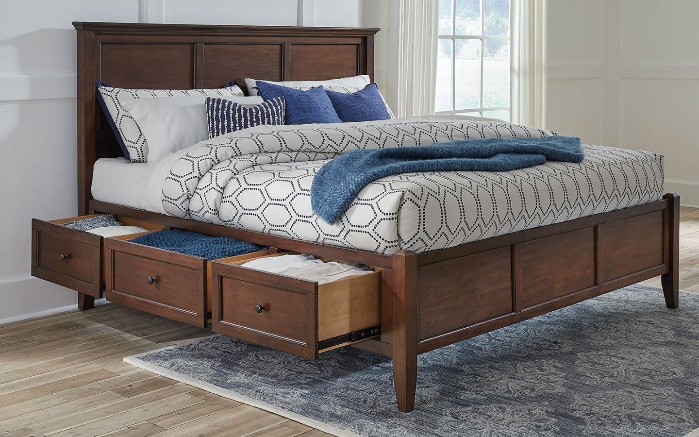 Westlake Cherry Brown Storage Bed