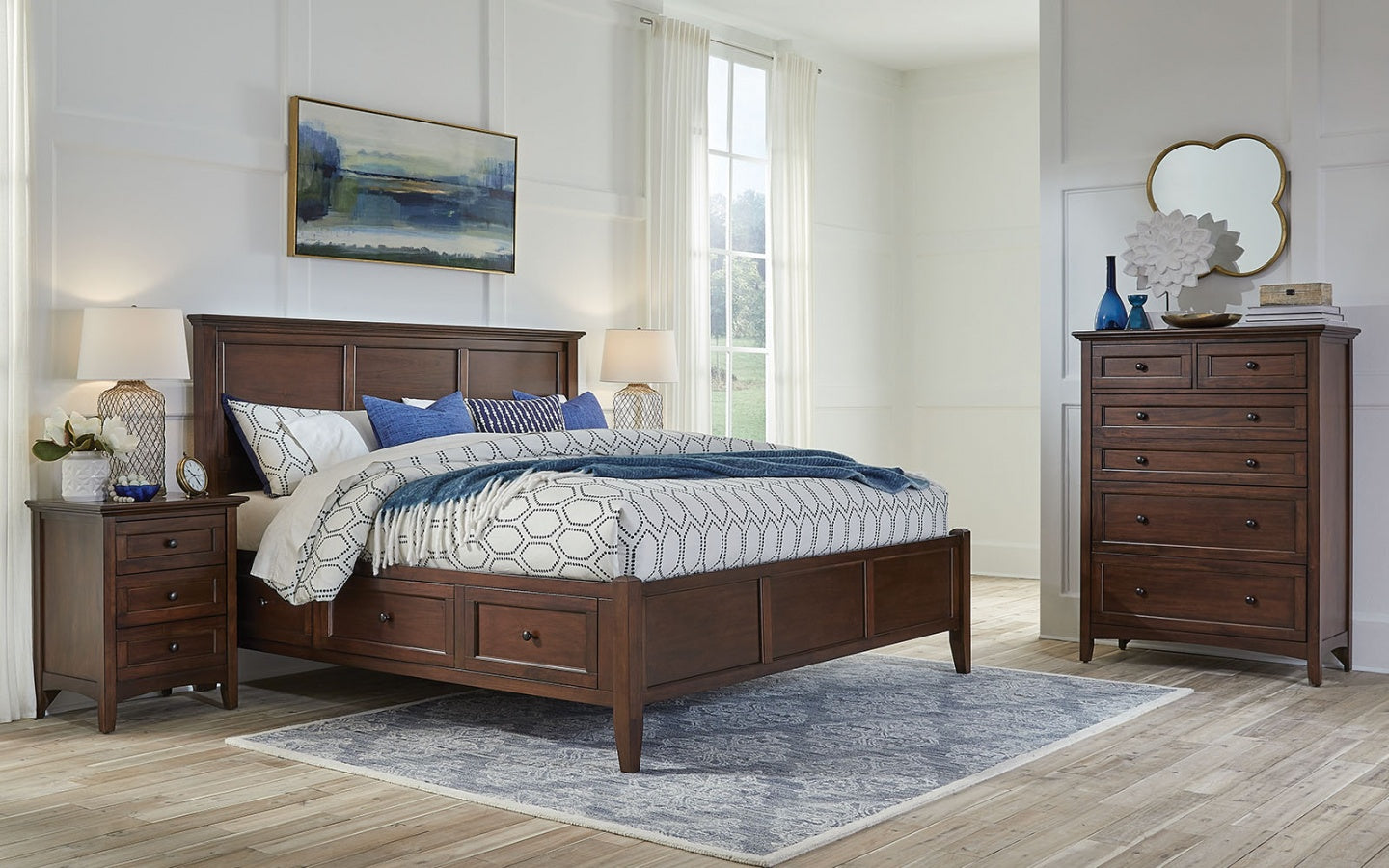 Westlake Cherry Brown Storage Bed