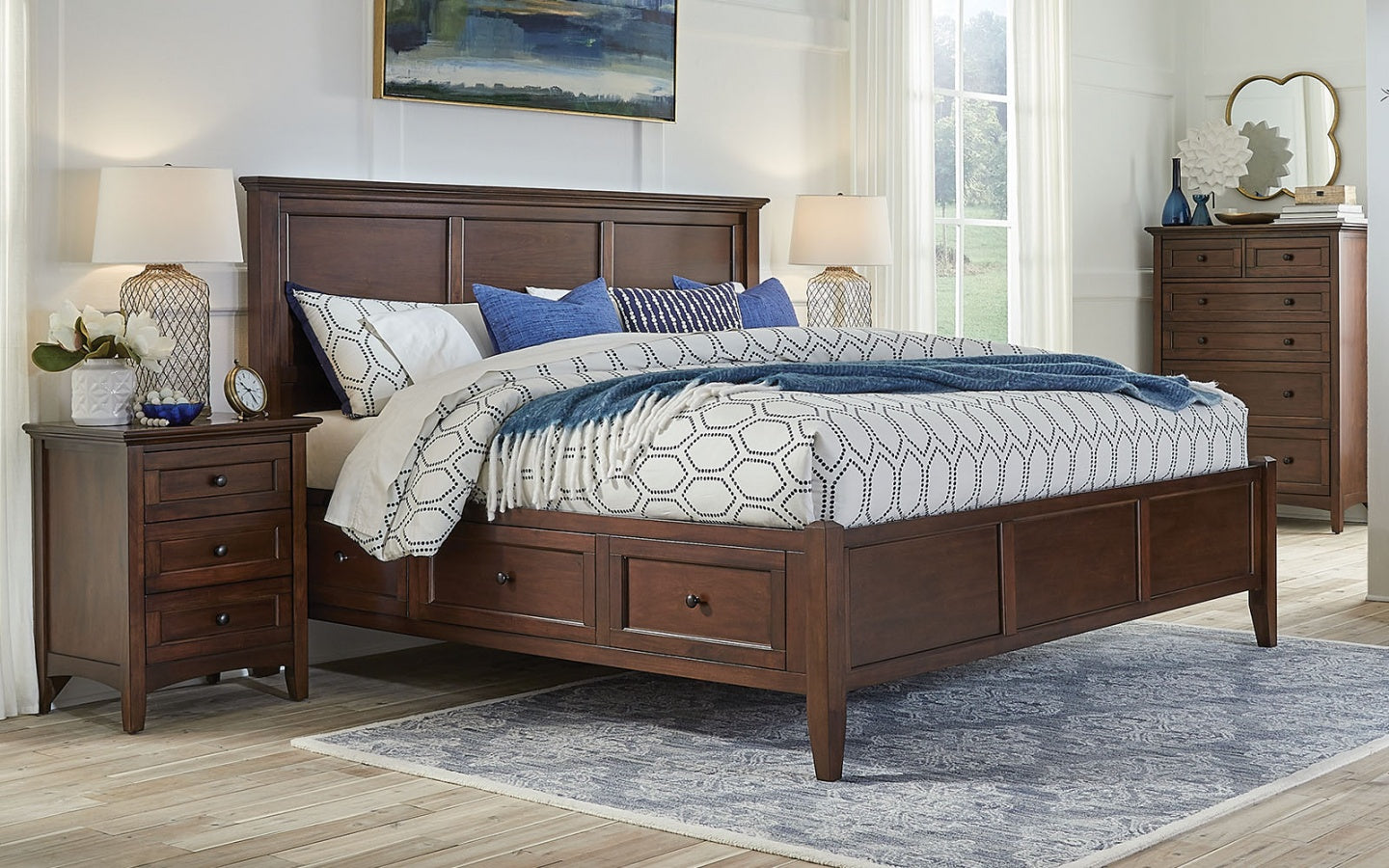 Westlake Cherry Brown Storage Bed