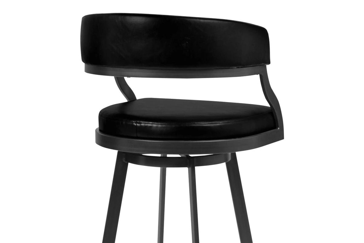 Saturn Black Swivel Barstool