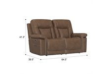 Wells Brown Leather Zero Gravity Loveseat with Heat and Massage