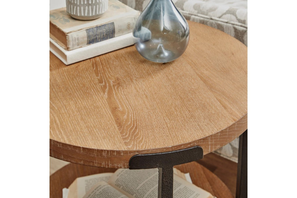 Millwork Brown Round End Table