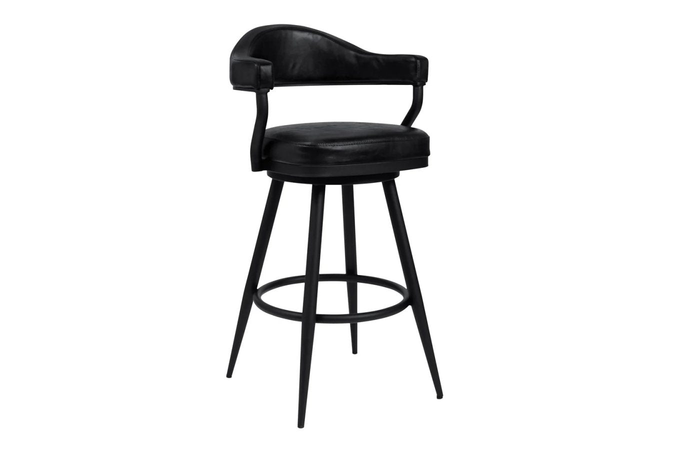 Justin Black Swivel Barstool