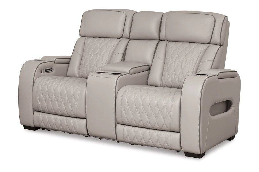 Boyington Gray Triple Power Loveseat w/ Console
