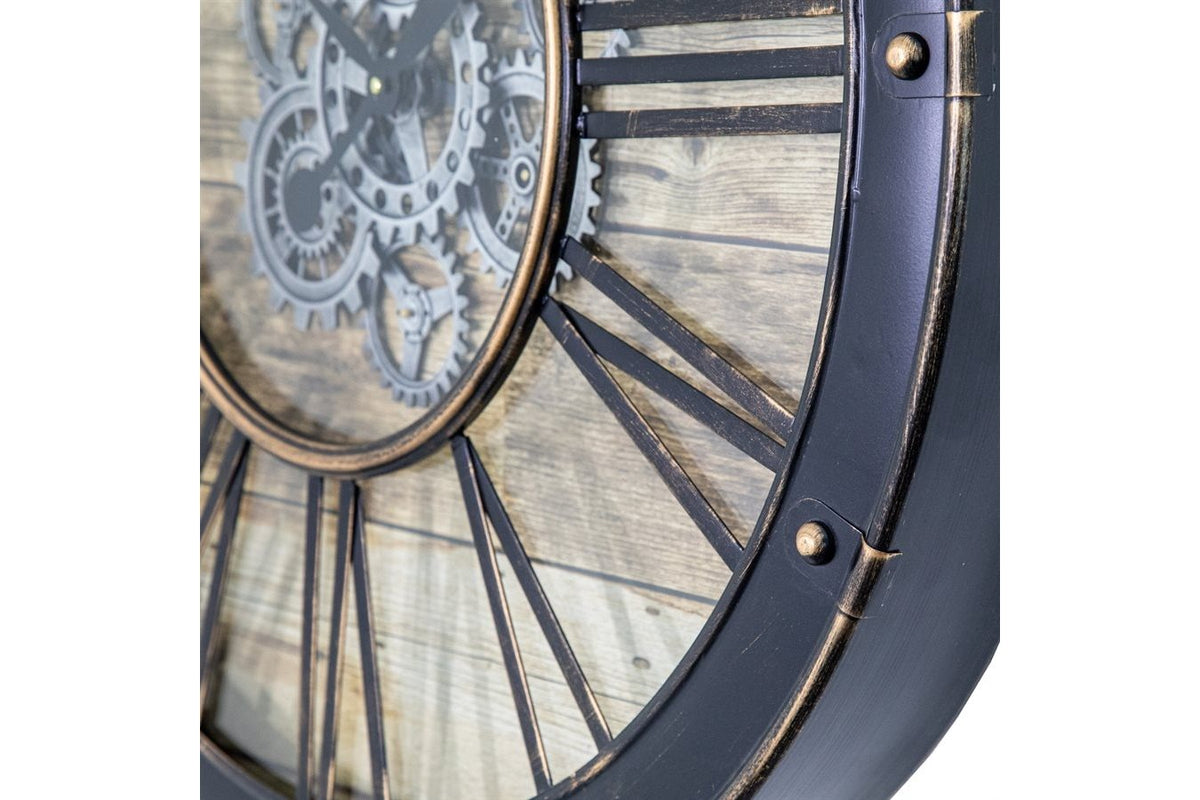 Venetian Woodgrain Gear Clock