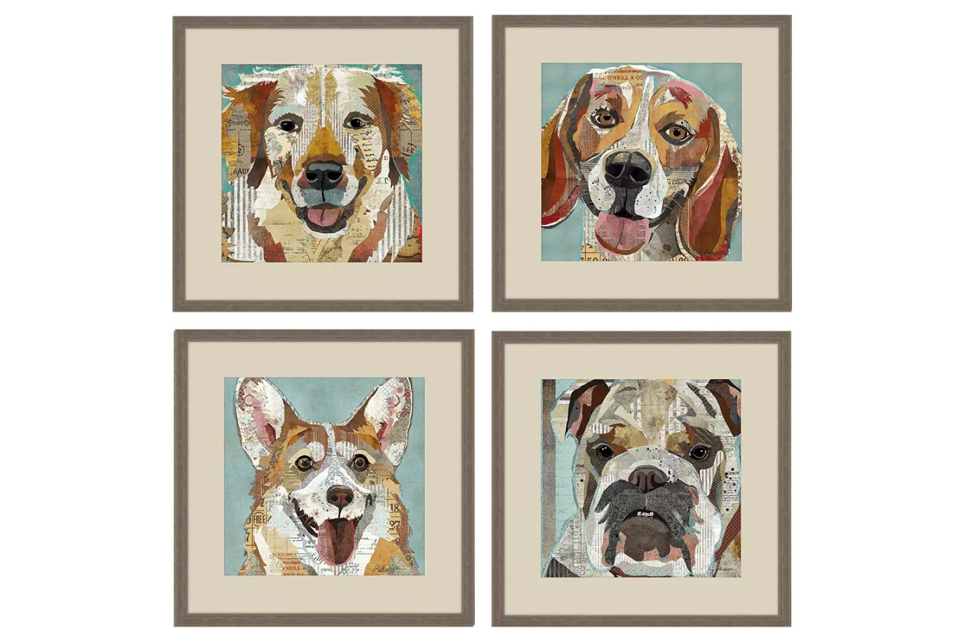 Dog Collage II (Set of 4)