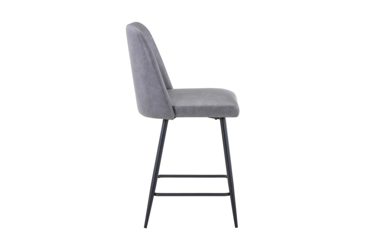 Maddox Grey Upholstered Stool