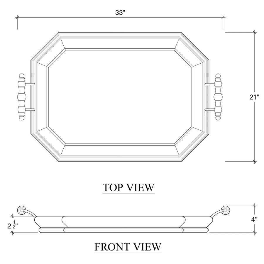 Victorian Octagonal Tray - Cocoa